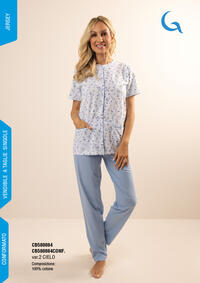PIGIAMA APERTO DONNA M/L CB580084 Tellini S.r.l. Ingrosso Abbigliamento
